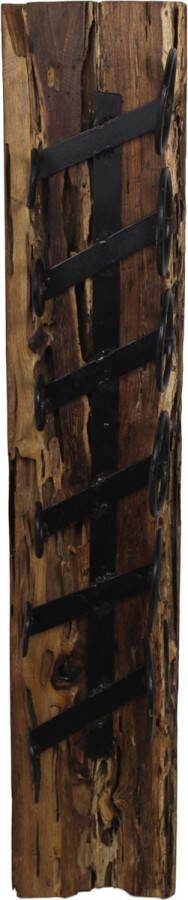 PS-Collection Rivera Wand Wijnrek 20x17x102 cm Bruin Spoorhout wijnrek muur wijnkast wijnrek hout wijnrekken wijnrek zwart wijnrek hangend wijn rek wijnrek wand