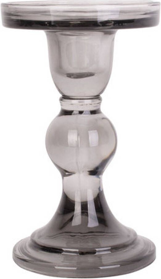 PT` 2x Present Time Candle holder Glass Art Large Black