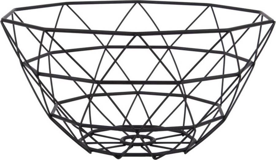 Present time Fruitschaal Diamond Cut IJzer Zwart 30x15cm