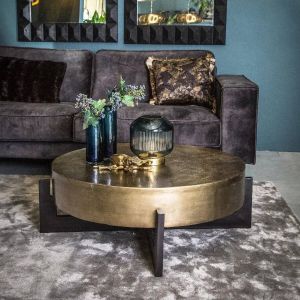 PTMD COLLECTION PTMD Ace Brass alu coffeetable round KD bronze leg