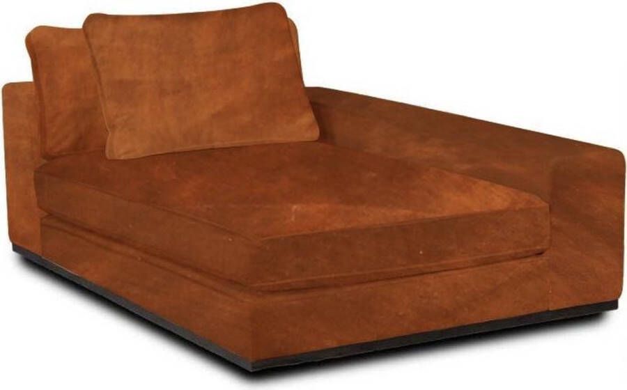 PTMD Block sofa chaise longue arm r adore 28 rust