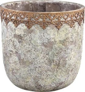 PTMD COLLECTION PTMD Callie Ronde Bloempot H30 x Ø31 cm Cement Wit