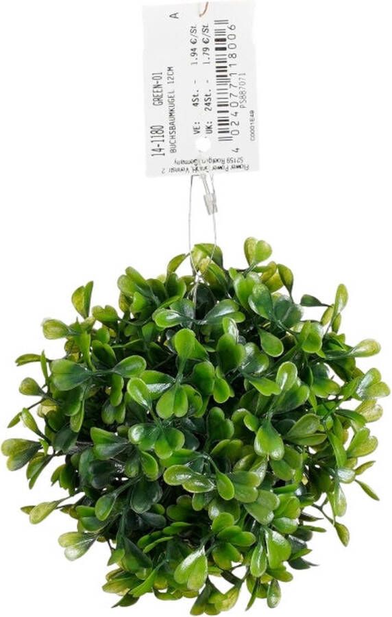 PTMD COLLECTION Mica Decorations Buxus Bal 12x12x12 cm Polyethyleen Groen
