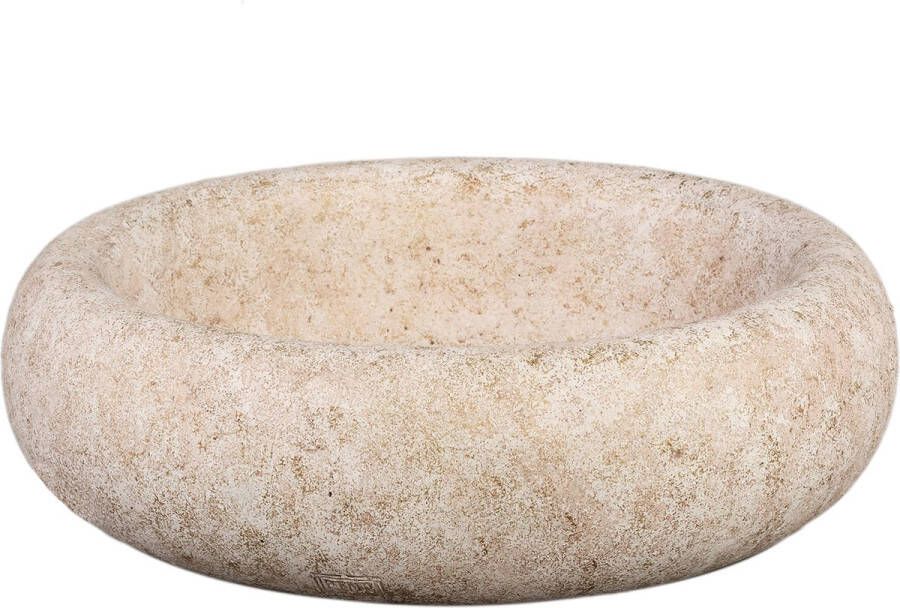 Ptmd Collection PTMD Aly Cream cement round bowl big