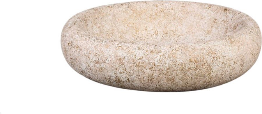 Ptmd Collection PTMD Aly Cream cement round bowl small