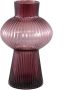 PTMD COLLECTION PTMD Anouk Purple solid glass vase ribbed round high - Thumbnail 2