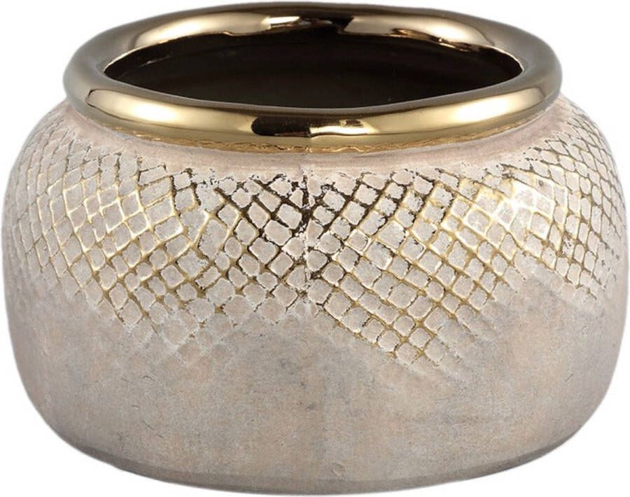 PTMD COLLECTION PTMD Astleigh Bloempot 16 x 16 x 9 cm Keramiek Goud