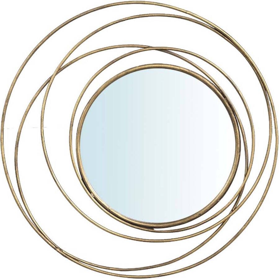 Ptmd Collection PTMD Bellinda Gold metal wall mirror thin circles round