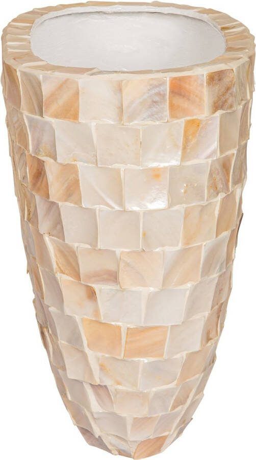 PTMD COLLECTION PTMD Bloempot Daven 40x27x44 cm Polyester Creme