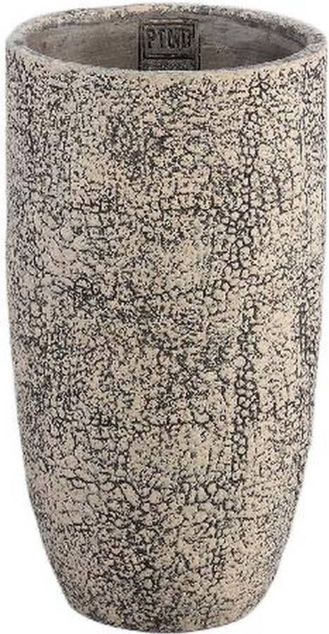 PTMD COLLECTION PTMD Jerell Brown cement pot croco print round high S