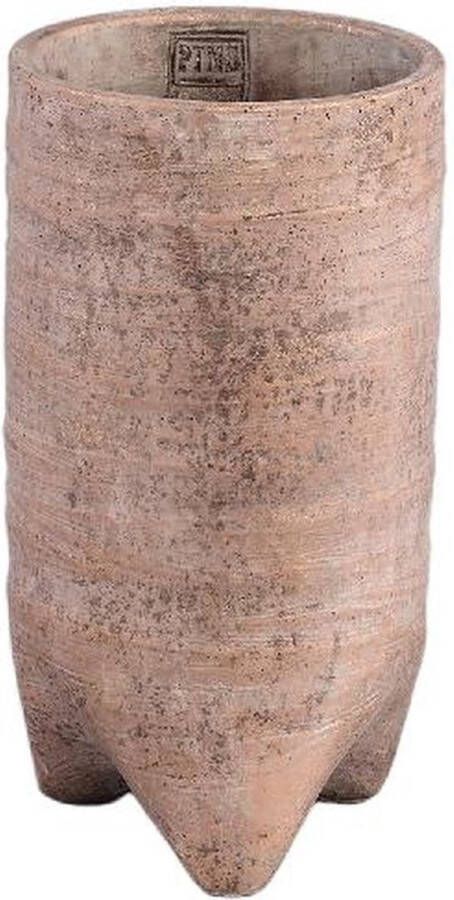PTMD COLLECTION PTMD Kodi Brown cement pot on feet round high S