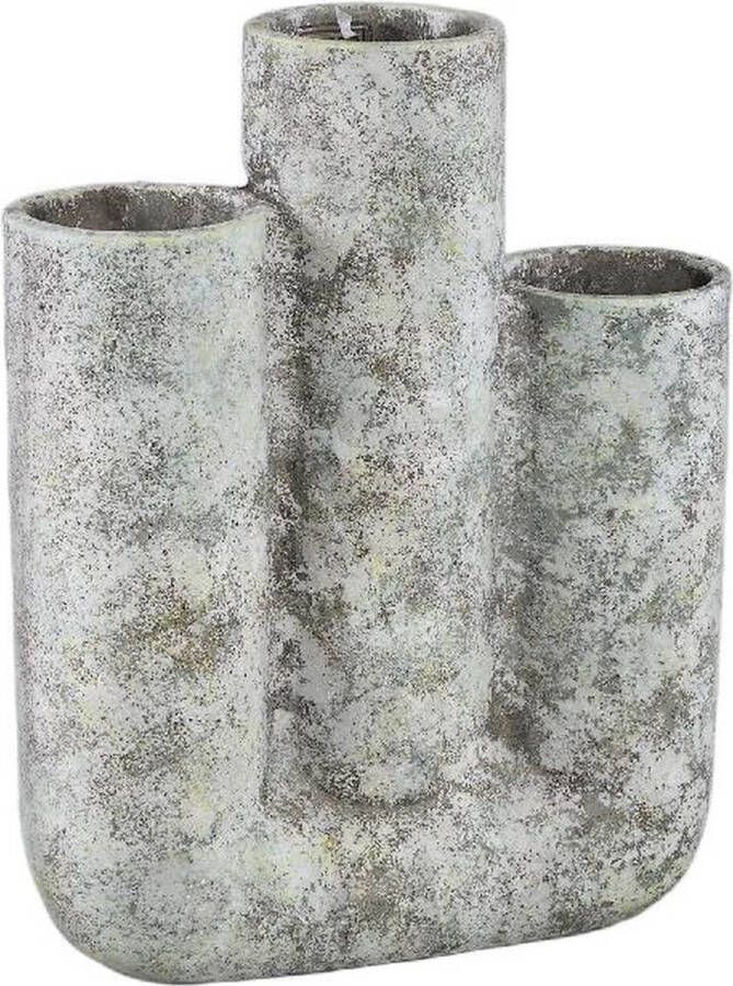 PTMD COLLECTION PTMD Pipes Blue cement pot multiple vase bars round