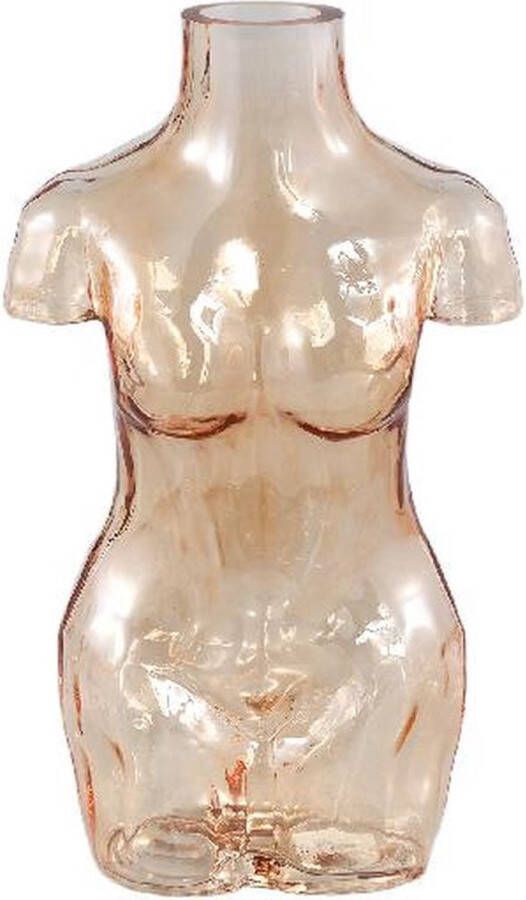 PTMD COLLECTION PTMD Body Vaas Torso 18 x 11 x 27 cm Glas Lichtbruin