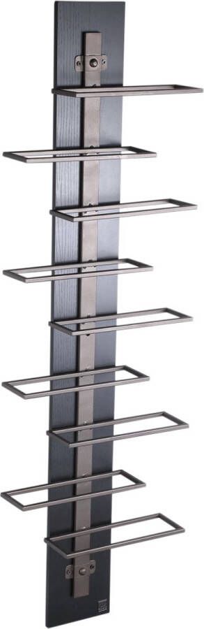 PTMD COLLECTION PTMD Brendan Brown Steel Wall Wine Rack Layers L