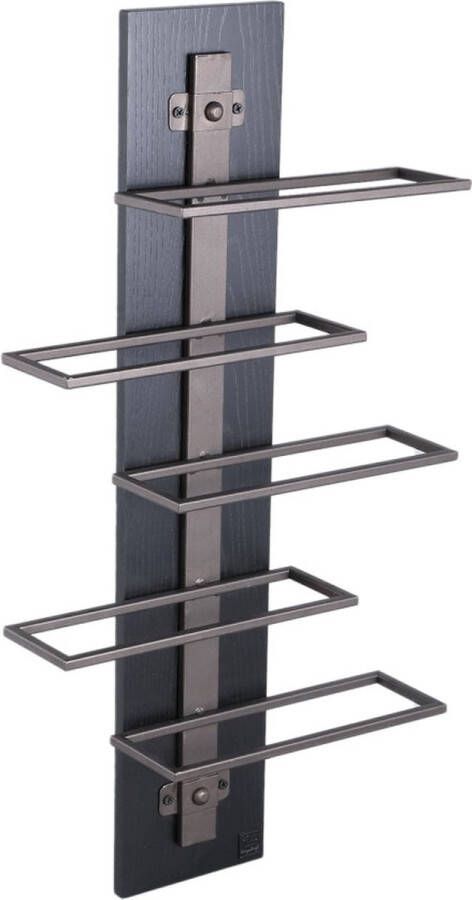 PTMD COLLECTION PTMD Brendan Brown Steel Wall Wine Rack Layers S