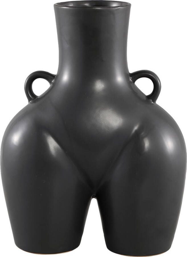 PTMD COLLECTION PTMD Casty Black ceramic pot woman hips shaped L