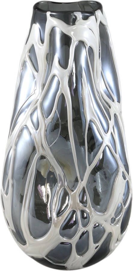 PTMD COLLECTION PTMD Conck Grey solid glass vase white organic S