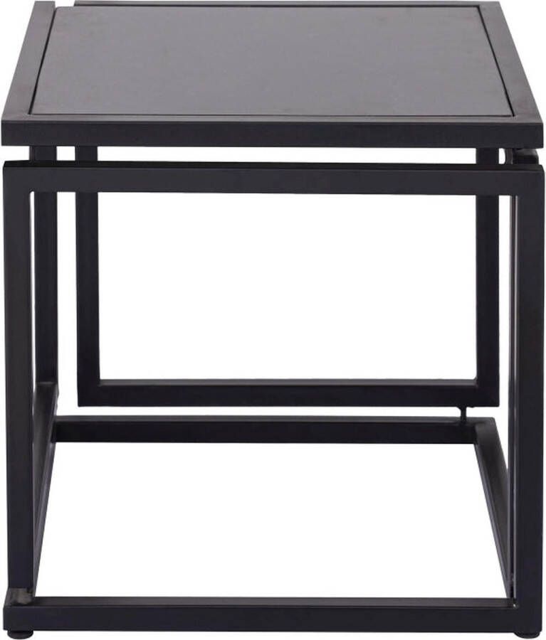 Ptmd Collection PTMD Dorisse Black Marble iron sidetable square cube