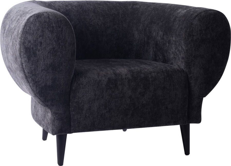 PTMD COLLECTION PTMD Elefan Anthracite fauteuil round armrest