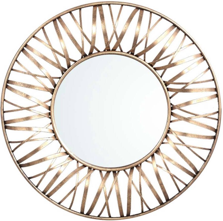 Ptmd Collection PTMD Eresa Gold iron mirror wide spray border round S