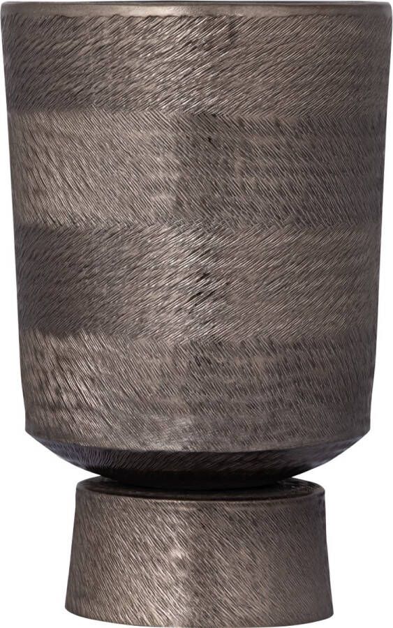 PTMD COLLECTION PTMD Erga Black Alu Sheet Zigzag Pot Round S