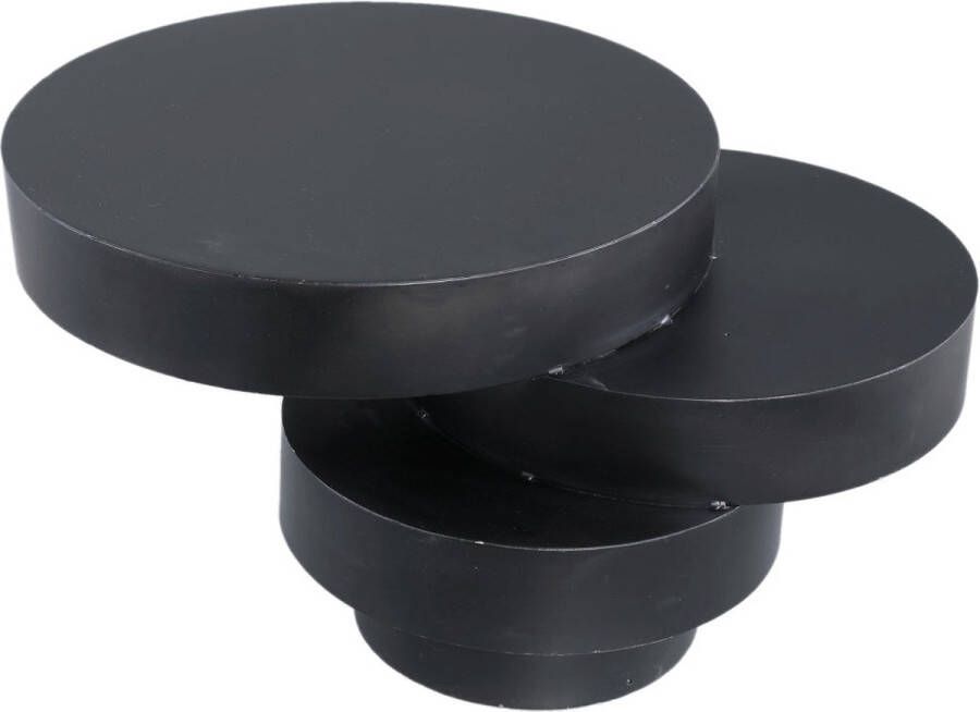 Ptmd Collection PTMD Essy Black metal sidetable unequal piled up rounds
