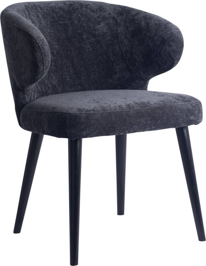 Ptmd Collection PTMD Fiori Anthracite 0504 dining chair black wood legs