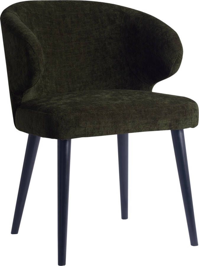 Ptmd Collection PTMD Fiori Green 1205 dining chair black wood legs