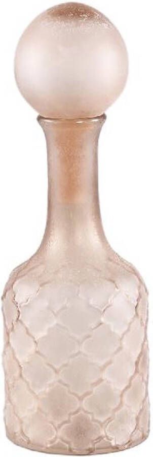 Ptmd Collection PTMD Cianna Brown frosted glass bottle round with bal S