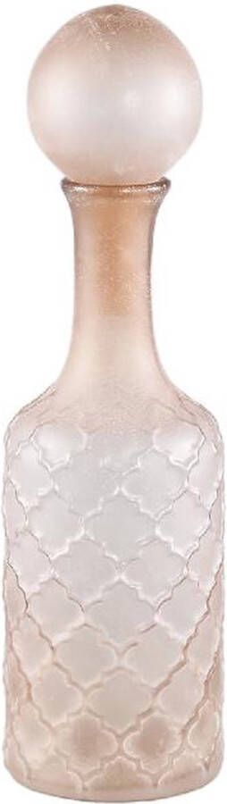 Ptmd Collection PTMD Cianna Brown frosted glass bottle round with bal M