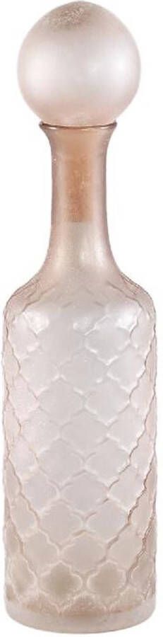 PTMD COLLECTION PTMD Cianna Brown frosted glass bottle round with bal L