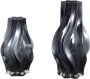 Ptmd Collection PTMD Florence Black glass vase curved lines S - Thumbnail 1