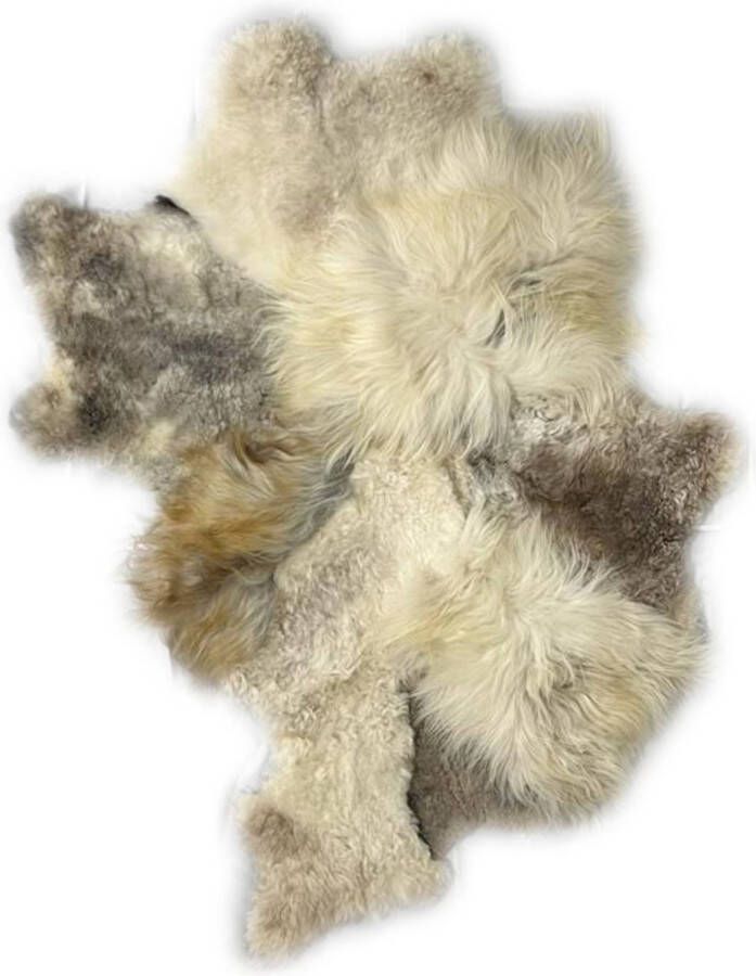 Ptmd Collection PTMD Furry Mix white shaped sheepskin plaid