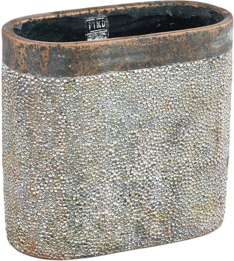 PTMD COLLECTION PTMD Gino Bloempot 30 x 15 x 28 cm Cement Goud