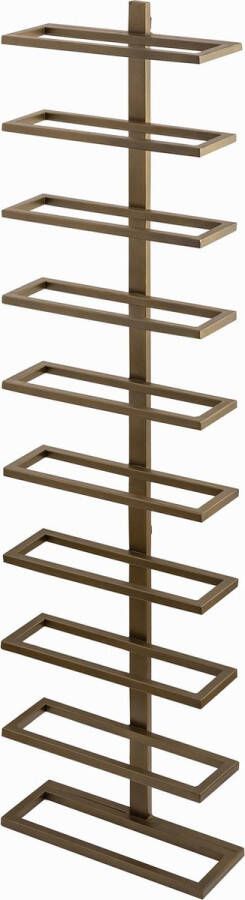 PTMD COLLECTION PTMD Icon Brass Iron Wall Wine Rack Vertical Layers