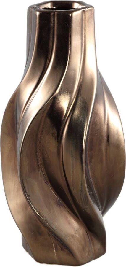 PTMD COLLECTION PTMD Ivel Bronze ceramic pot irregular shape S