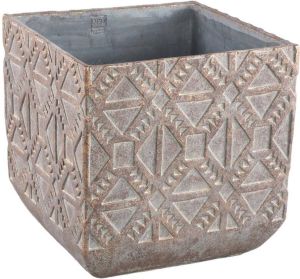 PTMD COLLECTION PTMD Jenah Bloempot 40 x 40 x 40 cm Cement Bruin