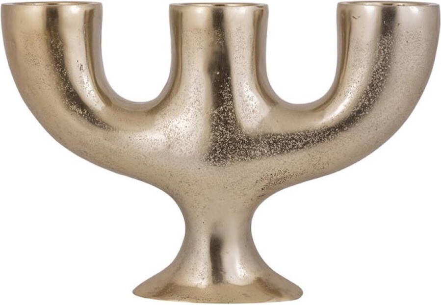 Ptmd Collection PTMD Jimbo Brass big aluminum candleholder 3 holders