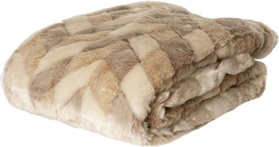 Ptmd Collection PTMD Kathleen Cream artificial fur plaid rectangle S
