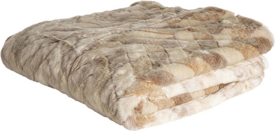 Ptmd Collection PTMD Kathleen Cream artificial fur plaid rectangle L