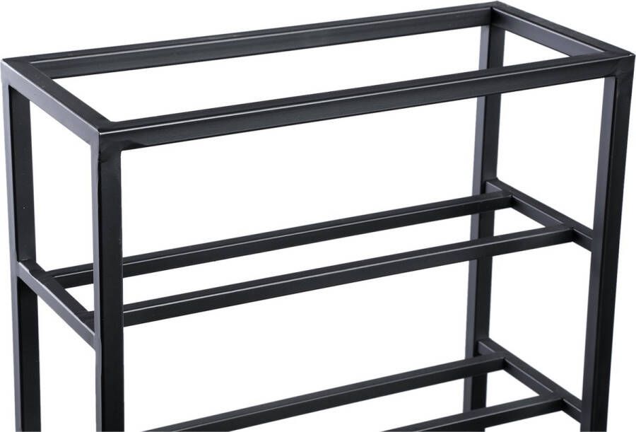 PTMD COLLECTION PTMD Kentyn Black Rectangle Iron Wine Rack Large