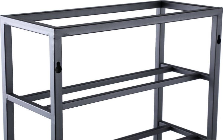 PTMD COLLECTION PTMD Kentyn Black Rectangle Iron Wine Rack Small