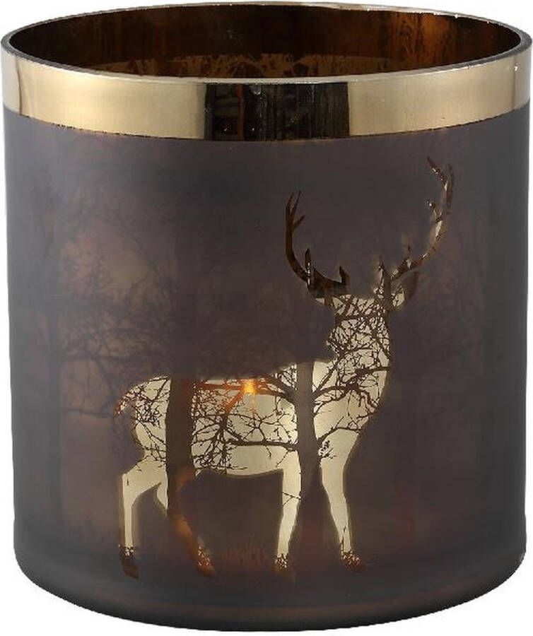PTMD COLLECTION PTMD Kerstmis Windlicht 20 x 20 x 20 cm Glas Bruin