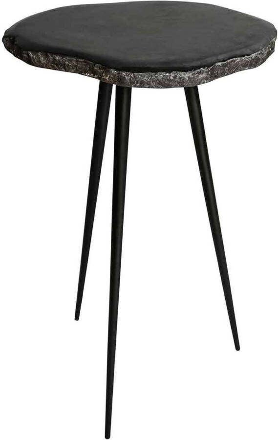 PTMD COLLECTION PTMD Khine Bijzettafel 40 x 50 x 80 cm Marmer Metaal Zwart