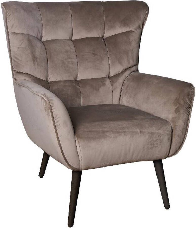 PTMD COLLECTION PTMD Kian Fauteuil H98 x Ø83 cm Velvet Zand
