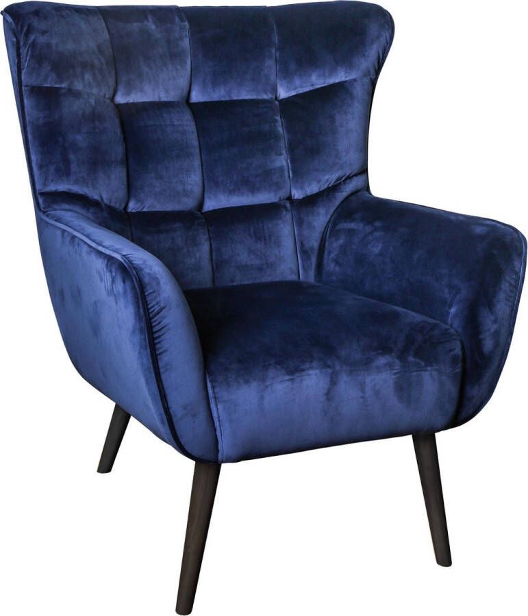 PTMD COLLECTION PTMD Kian Fauteuil H98 x Ø83 cm Velvet Blauw