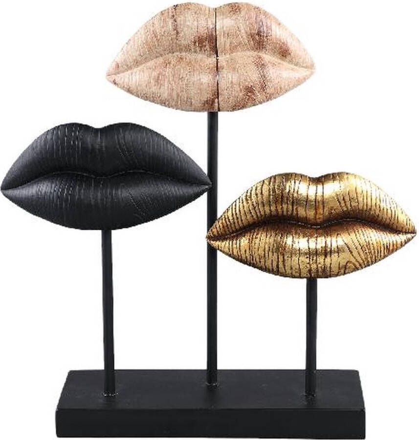 Ptmd Collection PTMD Kiss Black polyresin lips decoration 3 colors