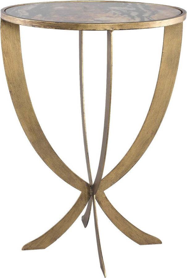 PTMD Collection Ptmd Laiko Ronde Bijzettafel Ster H62 X Ø45 Cm Metaal Bruin