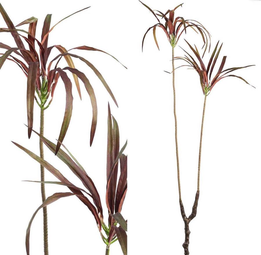PTMD COLLECTION PTMD Leaves Plant Yucca Kunsttak 98 x 36 x 117 cm Bordeaux
