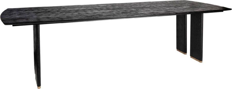 PTMD COLLECTION PTMD Liber Black mango wood dining table 200cm gold leg